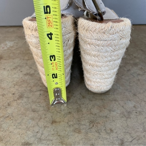 Soludos Gray Leather Espadrille Wedge Sandals Size 8 - Picture 10 of 10